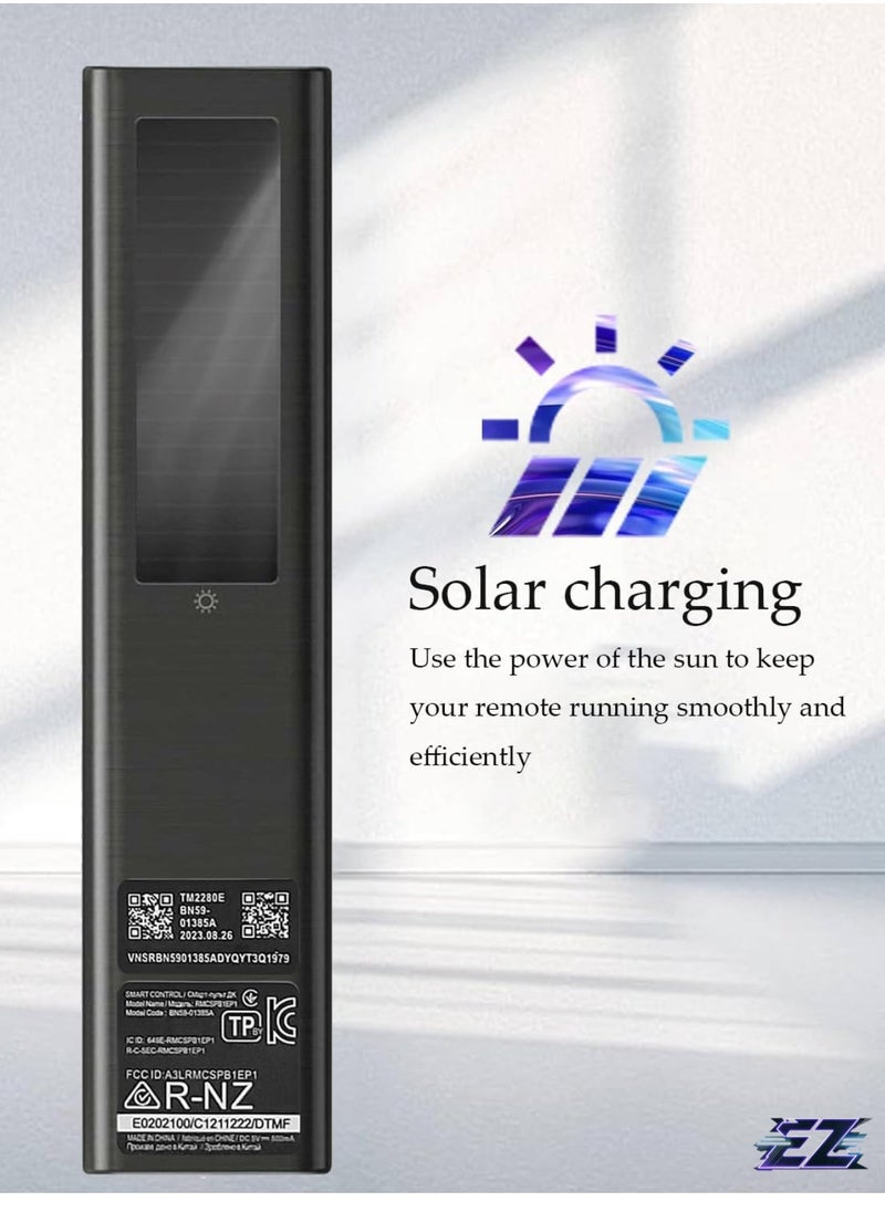Solar Powered Voice Remote Control Compatible with Samsung TV Frame with Rechargeable Solar Cell, Compatible with Samsung 2021-2022 Neo LED Smart 4K UHD TV (BN59-01385A) with battery