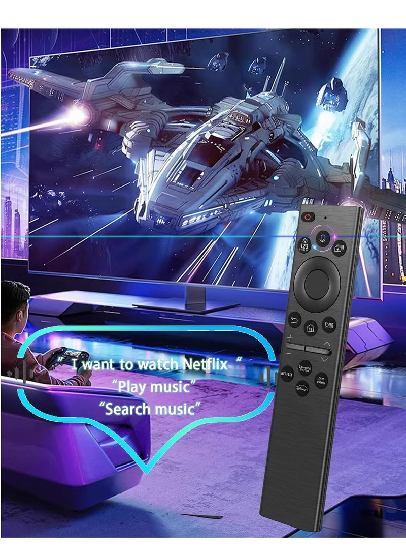 Solar Powered Voice Remote Control Compatible with Samsung TV Frame with Rechargeable Solar Cell, Compatible with Samsung 2021-2022 Neo LED Smart 4K UHD TV (BN59-01385A) with battery