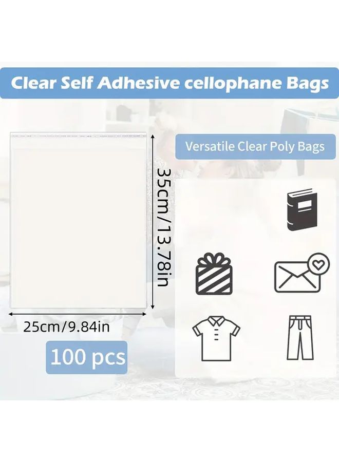 Self Adhesive Transparent Plastic Bags 20cm x 30cm 50pcs Waterproof Fade Resistant Reusable Sealable Gift Wrapping For Clothing Shirts Packaging - Image 2