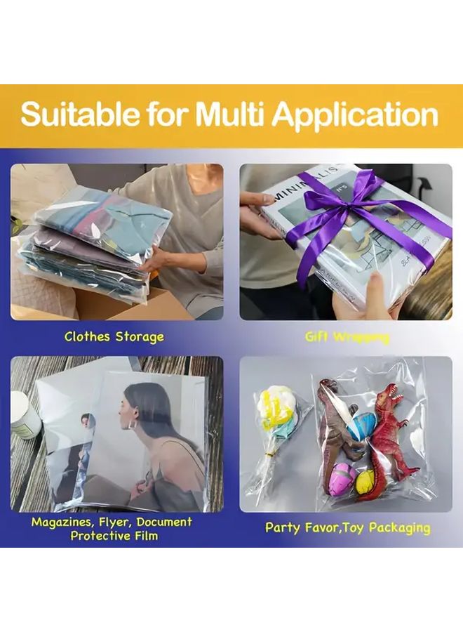 Self Adhesive Transparent Plastic Bags 20cm x 30cm 50pcs Waterproof Fade Resistant Reusable Sealable Gift Wrapping For Clothing Shirts Packaging - Image 4