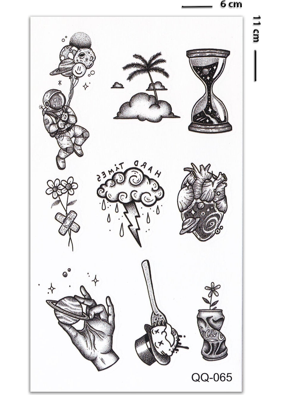 BP Tattoo - Minimal Figures and Hourglass Tattoo Unisex Tattoo - Image 1