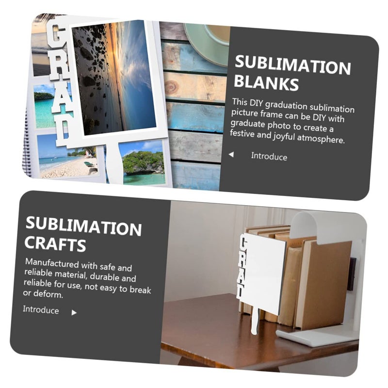 Graduation Sublimation Photo Frame White 25 80 X 15 00 X 0 50 CM Blank Heat Transfer Picture Frame Table Centerpiece - Image 3