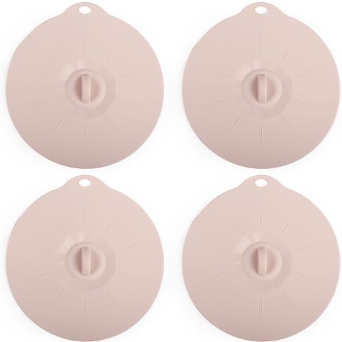 VEELAM 4"-12" Silicone Lids for Cups Bowls Plates Pans, Microwave Splatter Cover, Kitchen Containers Lids Cover for Food Storage, Small 5.9" 4 Pack - Image 1