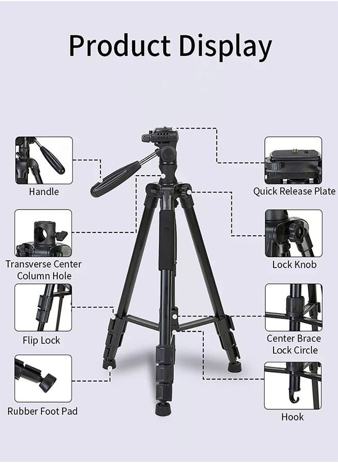 Jmary KP-2274 CameraAluminium Tripod with 4 Sections Professional Detachable Monopod Tripod with 360 Degree Head Quick Release Plate  - Image 5