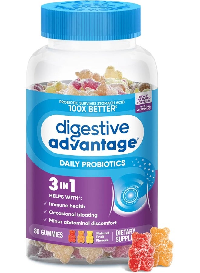 Digestive Advantage Daily Probiotic Gummies (80 Count), 100x - Image 1