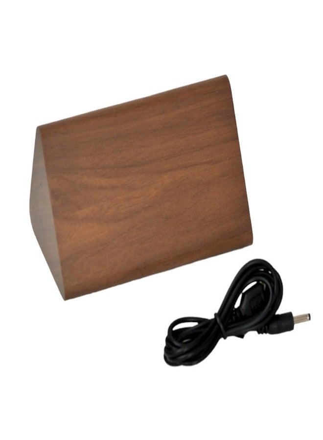 The Procure Store Triangle Shape Wooden Digital Clock- Brown - Image 5