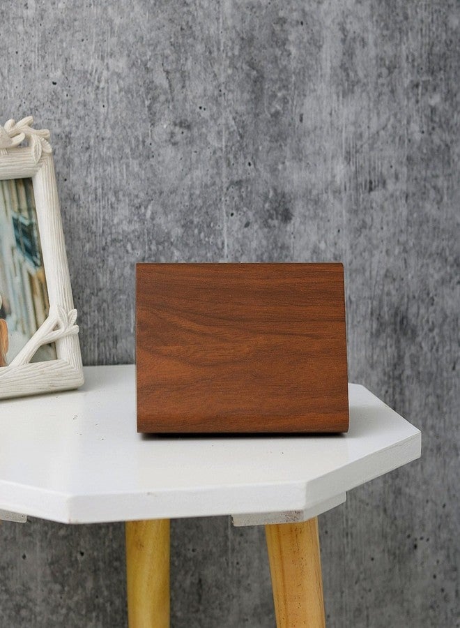 The Procure Store Triangle Shape Wooden Digital Clock- Brown - Image 3