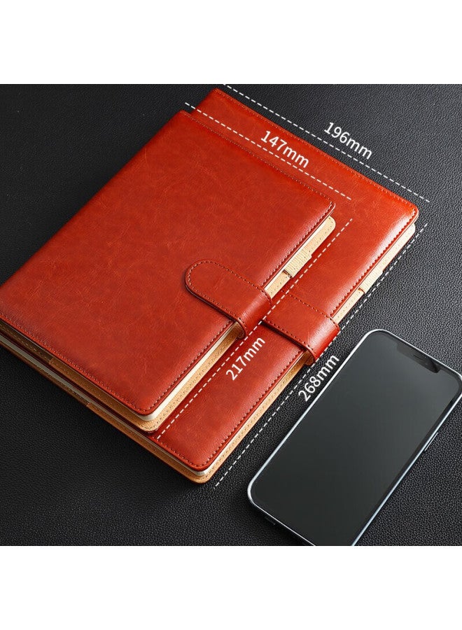 Longe Business Notebook B5 Thickened Notebook Leather Surface Diary Notebook Set Leather Office Meeting Record Book Customizable - Image 2