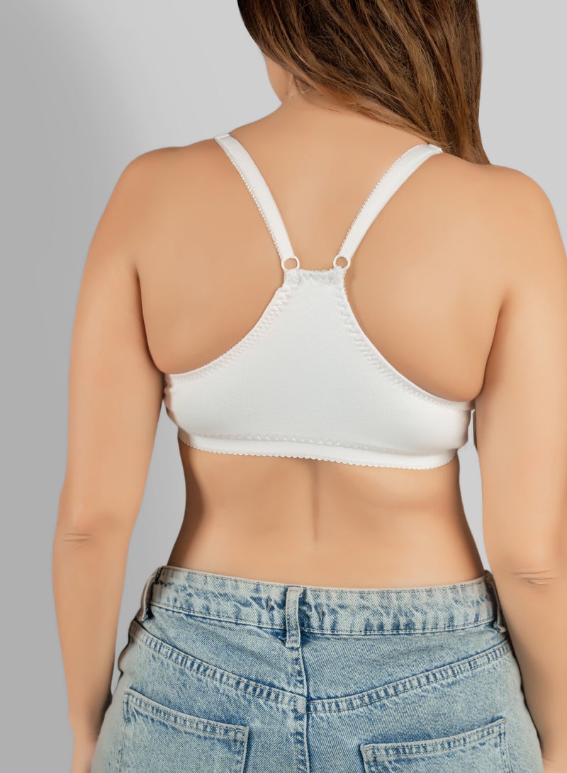 YOUNG WEAR Young underwear | Women's Push Up Lace Front Open Bra 4004 (Pack of 1) White  - Image 2