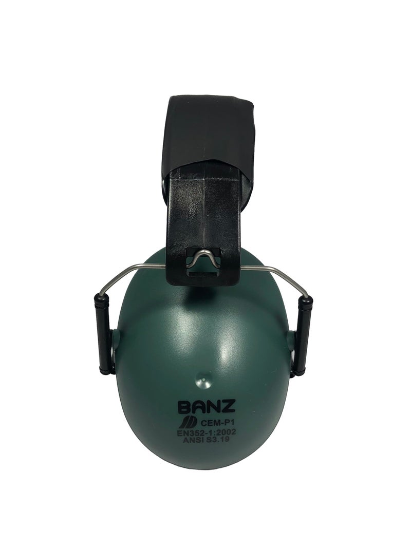 BANZ Kids Earmuffs - Protection from Harmful Noise Dark Green - Image 3