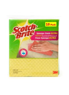 Scotch Brite Scotch-Brite Multi-Purpose Sponge Cloth Wipe ULTRA  Promo 10 cloths pack   Quickly soaks up any liquid   Wipes like a cloth  absorbs like a sponge   Kitchen cloth   Cleaning cloth   Sponge cloth  - Image 1
