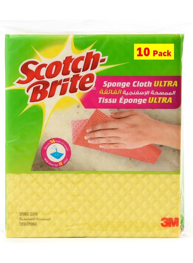 Scotch Brite منشفة إسفنجية متعددة الاستخدامات من سكوتش-برايت ULTRA عرض 10 قطع - Image 1