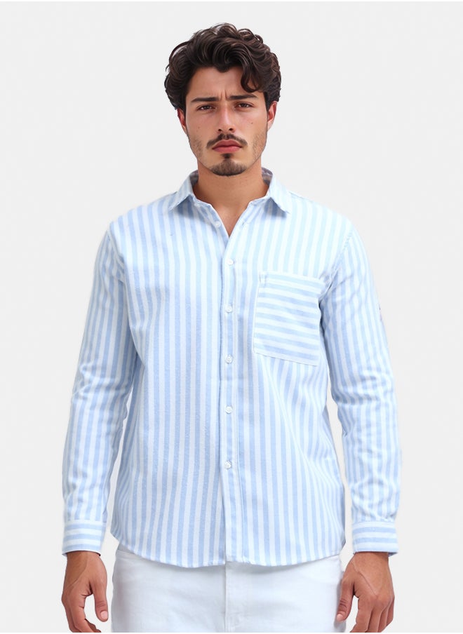 RAVIN Unique Long Sleeve Striped Shirt  - Image 1