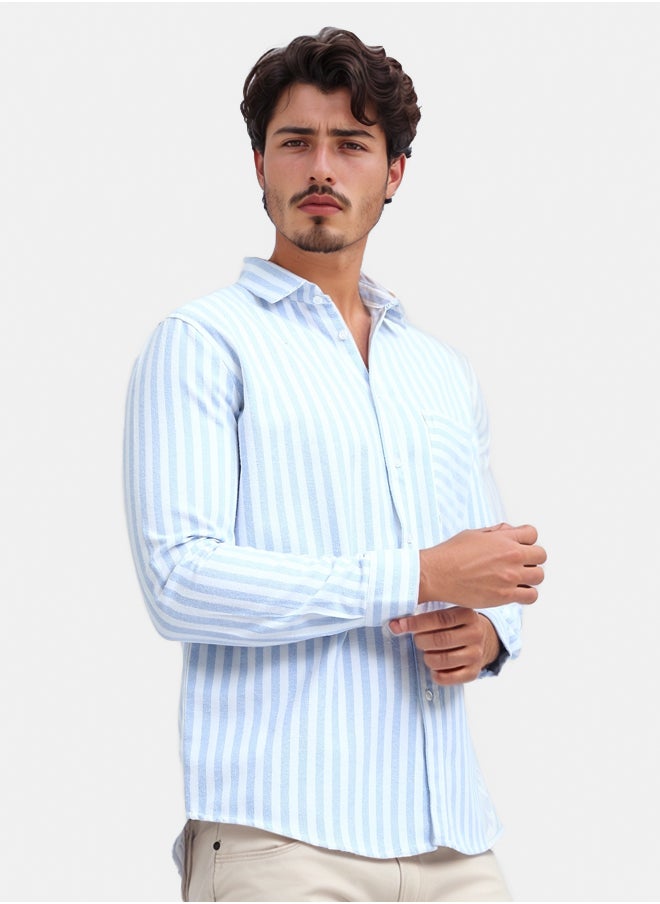 RAVIN Unique Long Sleeve Striped Shirt  - Image 2