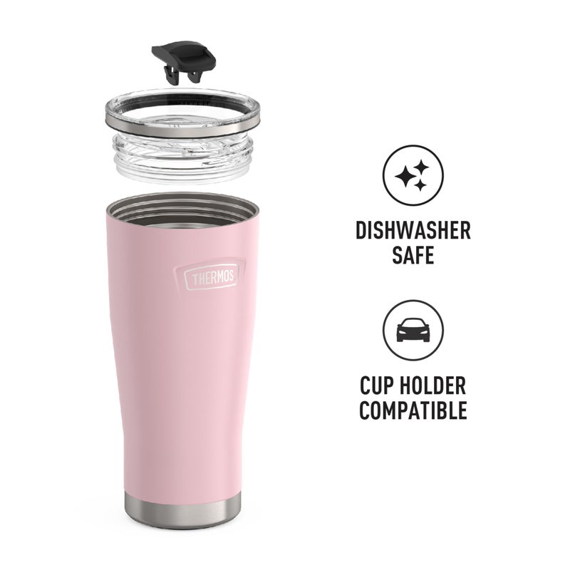 THERMOS THERMOS ICON SERIES Stainless Steel Cold Tumbler with Slide Lock  24 Ounce  Sunset Pink  - Image 3