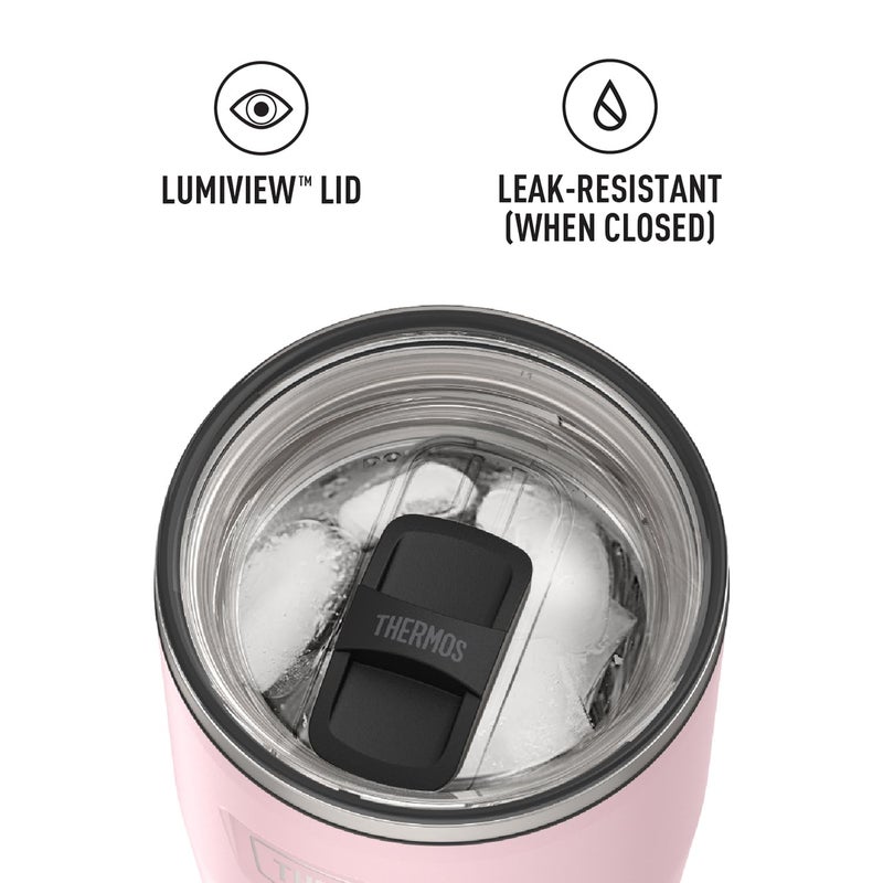 THERMOS THERMOS ICON SERIES Stainless Steel Cold Tumbler with Slide Lock  24 Ounce  Sunset Pink  - Image 5