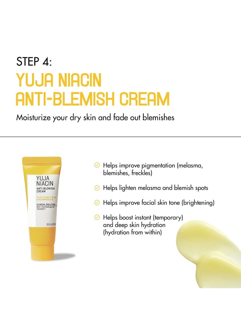 DubaiGallery Yuja Niacin Anti Blemish Starter Kit | Includes Cleanser (30ml), Toner (30ml), Anti Blemish Serum( 10ml), and Anti Blemish Cream (20g) - Image 5