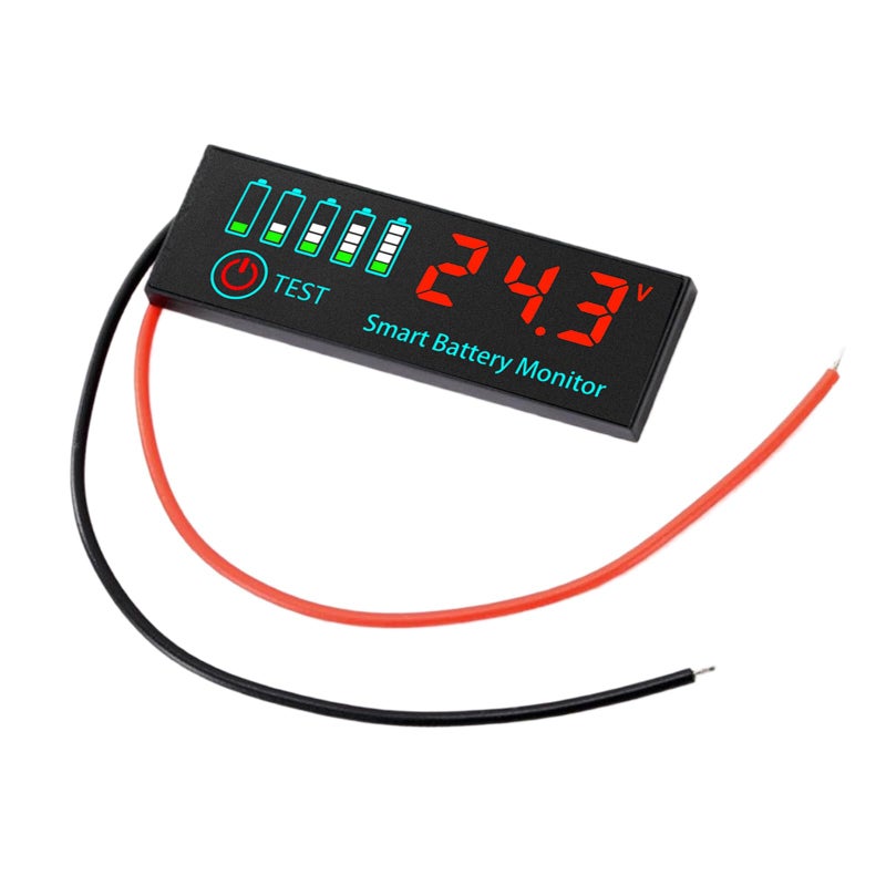 Red LED Display Battery Voltage Meter with Low Voltage Alarm for Automotive - Image 2