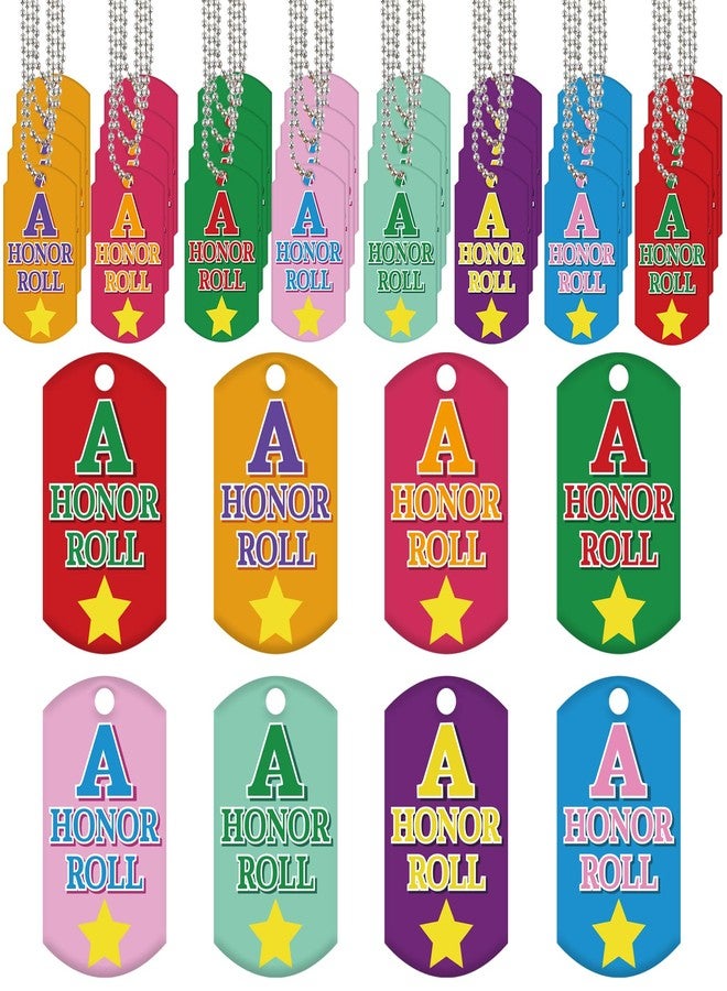 Dansydaisy 32 Pcs Student Incentives Awards Acrylic Honor Roll Dogs Tags with Chains Recognition Tag Education Prizes Bulk for School Classroom Reward Teacher Supplies, 8 Styles - Image 1