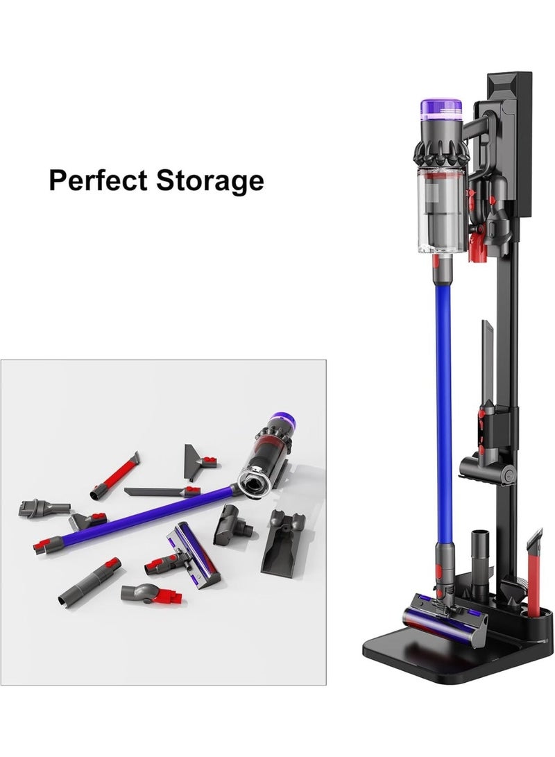 YOUWE7 YUOWE7 Vacuum Stand, Vacuum Holder and Metal Storage Bracket, Standing dock for Dyson G5 V15 V12 V11 V10 V8 V7 V6, Hidden Power Cord Design for Dyson Handheld Cordless Vacuum Cleaners (Black) - Image 3