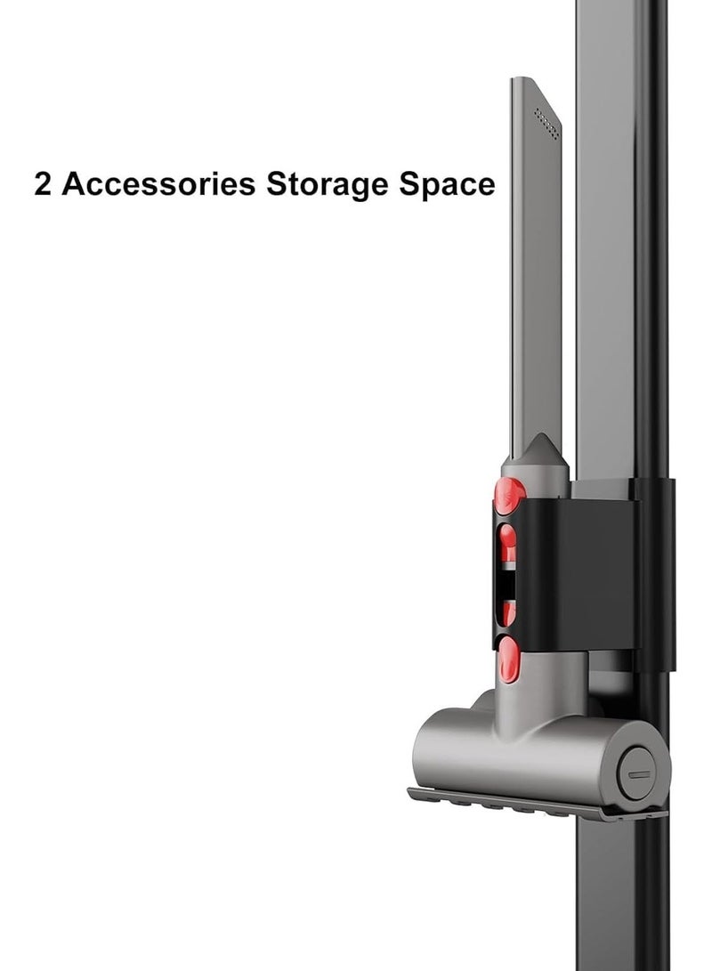 YOUWE7 YUOWE7 Vacuum Stand, Vacuum Holder and Metal Storage Bracket, Standing dock for Dyson G5 V15 V12 V11 V10 V8 V7 V6, Hidden Power Cord Design for Dyson Handheld Cordless Vacuum Cleaners (Black) - Image 4