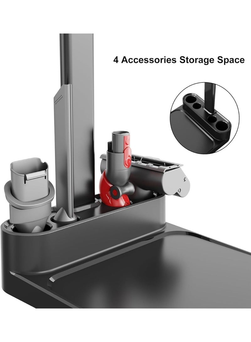 YOUWE7 YUOWE7 Vacuum Stand, Vacuum Holder and Metal Storage Bracket, Standing dock for Dyson G5 V15 V12 V11 V10 V8 V7 V6, Hidden Power Cord Design for Dyson Handheld Cordless Vacuum Cleaners (Black) - Image 5