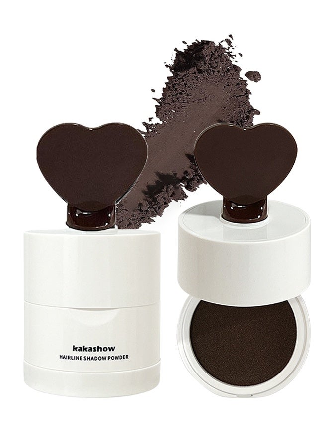 kakashow Hairline Powder, Hair Root Concealer, Instantly Root Cover Up Hairline Cream, Long Lasting Hair Shadow Powder, Hair Concealer For Greys, Thinning Hair, Hair Toppers, Hair Root Dye, Thin Hair Powder (Brown) - Image 1