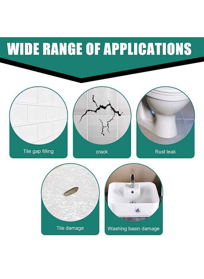 JUE-FISH Quick Drying Ceramic Tile Repair Paste，Ceramic Tile Repair Paste Quick Drying Waterproof Toilet Tub Repair Kit with 3 Sandpaper & 1Scraper, Renew, Repair & Refresh 100ml - Image 5