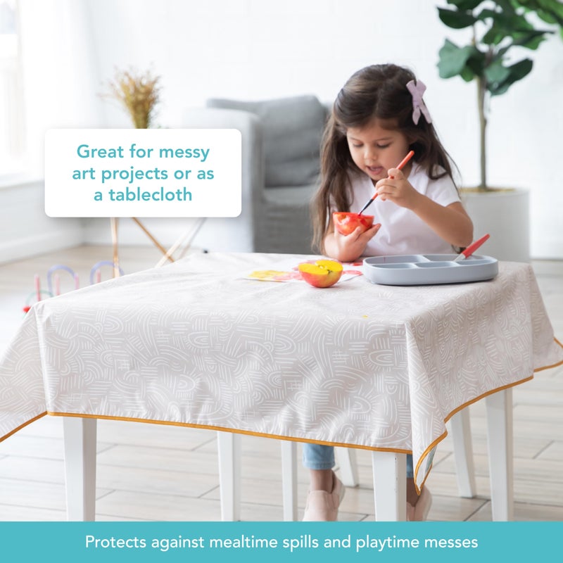 Bumkins Baby Splat Mat for Under High Chair, Babies Toddlers Eating Mess Mat, Waterproof Reusable Cloth for Arts and Crafts, Playtime Mat for Kids, Floors or Tables, Fabric 42inx42in, Desert Boho - Image 3