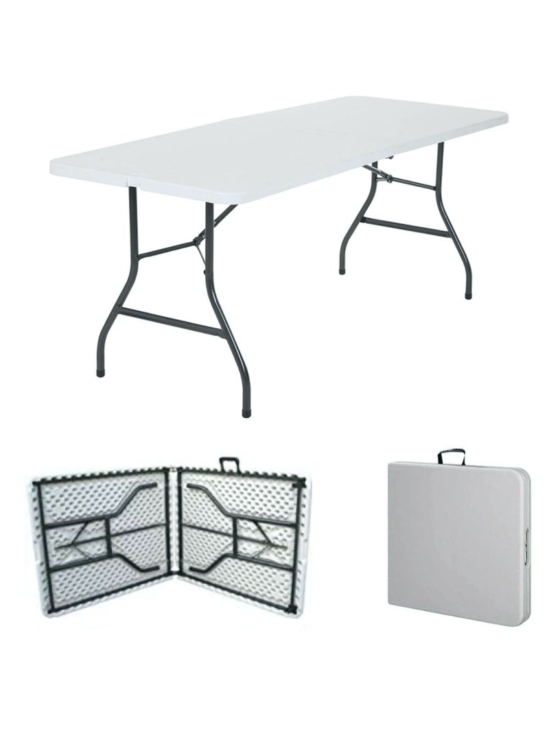 HEXAR Heavy Duty Multipurpose Folding Table Portable Folding Table Picnic Dining table Centerfold Ideal for Crafts Outdoor Events Light and Durable Convenient Carry Handle (L180 x W70 x H74 CM)  - Image 1