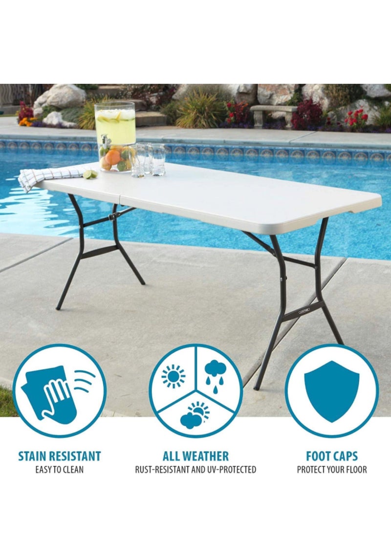 HEXAR Heavy Duty Multipurpose Folding Table Portable Folding Table Picnic Dining table Centerfold Ideal for Crafts Outdoor Events Light and Durable Convenient Carry Handle (L180 x W70 x H74 CM)  - Image 5