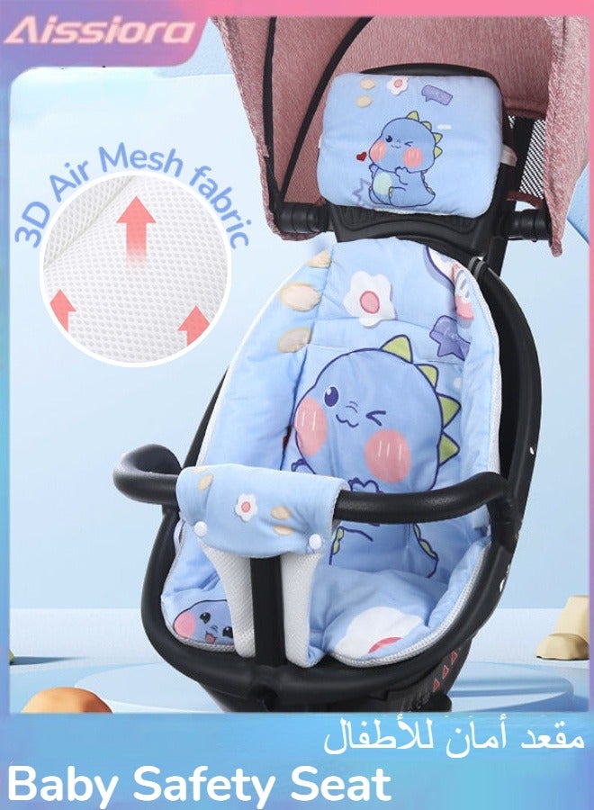 Aissiora Baby stroller seat cushion Thick Universal Cartoon Baby Seat Pad Soft and Breathable 3D Air Mesh Car Seat Cushion and Stroller For Kids With 1 Free pillow  - Image 1