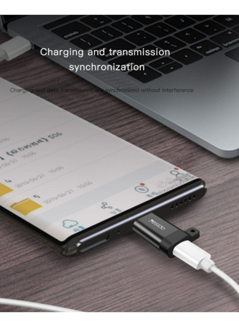 GS04 Micro إلى Type-C سهل الحمل بتصميم حبل حميم صغير OTG محول شحن ناقل الحركة