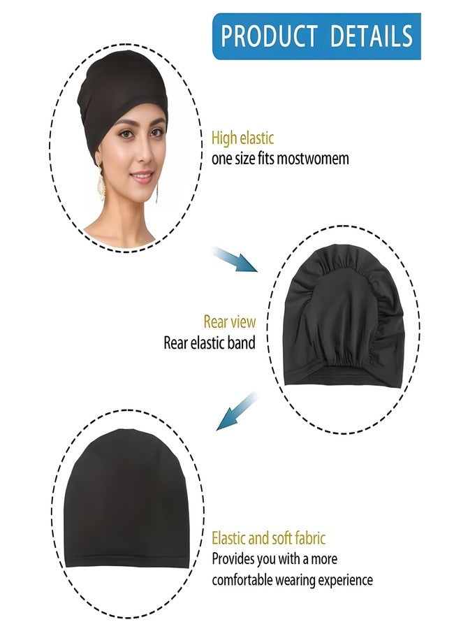 Cmonie 9 Pieces Solid Women Chemo Hat Stretchy Turban Beanie,Pre Tied Chemo Head Scarf Beanie Skull Cover Cap for Women Hair Loss, Multi-12pcs-modal-a, L/One size - Image 3