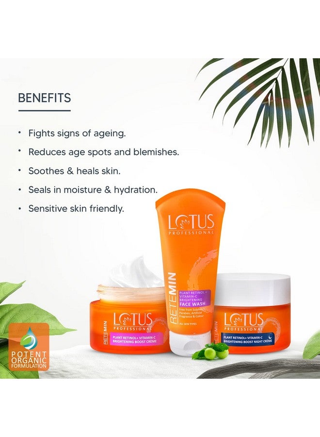 Lotus Professional Retemin Retinol + Vitamin C Day Night Combo | Day Cream 50G | Night Cream 50G | Face Wash 100Ml | 200G - Image 3