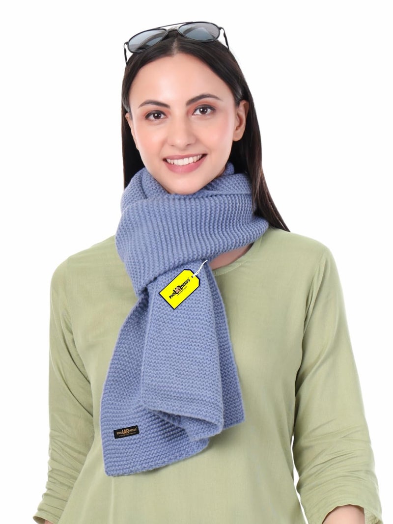Pick Ur Needs Premium Knitted Winter Shawl/Stole for Women | Soft & Warm Woolen Wrap | Multipurpose Muffler,Shrug & Scarf (Grey) - Image 1