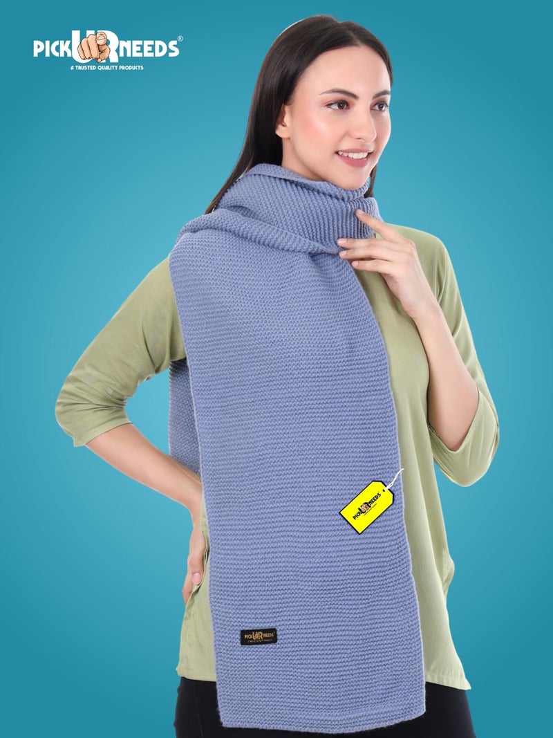 Pick Ur Needs Premium Knitted Winter Shawl/Stole for Women | Soft & Warm Woolen Wrap | Multipurpose Muffler,Shrug & Scarf (Grey) - Image 4