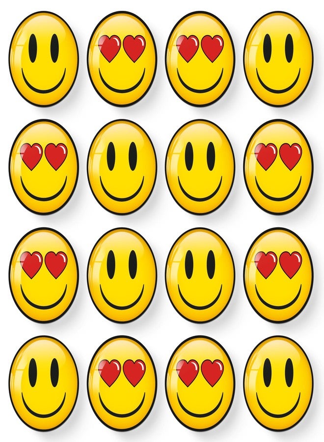موركارت مجموعة موركارت من 16 قطعة من مغناطيسات الثلاجة، مغناطيسات إيموجي، مغناطيسات وجوه مبتسمة للخزائن والسبورات البيضاء، مغناطيسات زخرفية لطيفة للفصول الدراسية والمطابخ والمكاتب، هدايا للمعلمين والعائلة والأصدقاء - Image 1