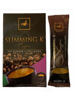 Slimming -K Coffee Fat Burner + Collagen, Infused with Antioxidants and Anti-Inflammatory Properties, Appetite Suppression for Weight Loss, and Cholesterol Management in 10 Convenient Sachets