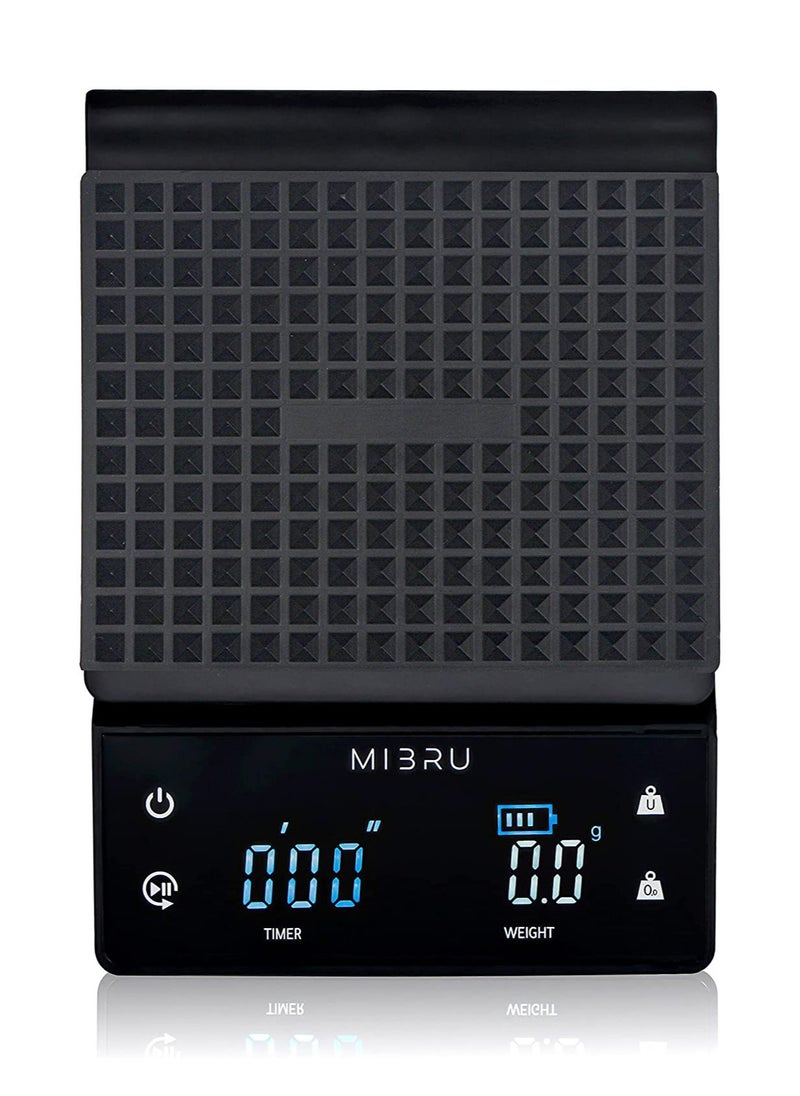MIBRU - Coffee Scale With Timer Kitchen Scale Pour Over V60 Drip Coffee Digital Scale For Cooking Baking Waterproof Mat Weight For Up To 3000G With 0.1G Steps - Image 1