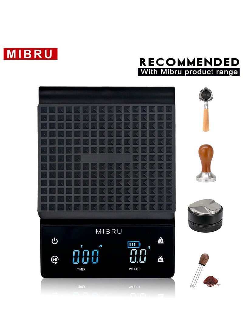 MIBRU - Coffee Scale With Timer Kitchen Scale Pour Over V60 Drip Coffee Digital Scale For Cooking Baking Waterproof Mat Weight For Up To 3000G With 0.1G Steps - Image 1