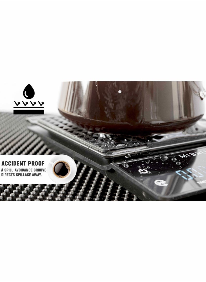 MIBRU - Coffee Scale With Timer Kitchen Scale Pour Over V60 Drip Coffee Digital Scale For Cooking Baking Waterproof Mat Weight For Up To 3000G With 0.1G Steps - Image 1