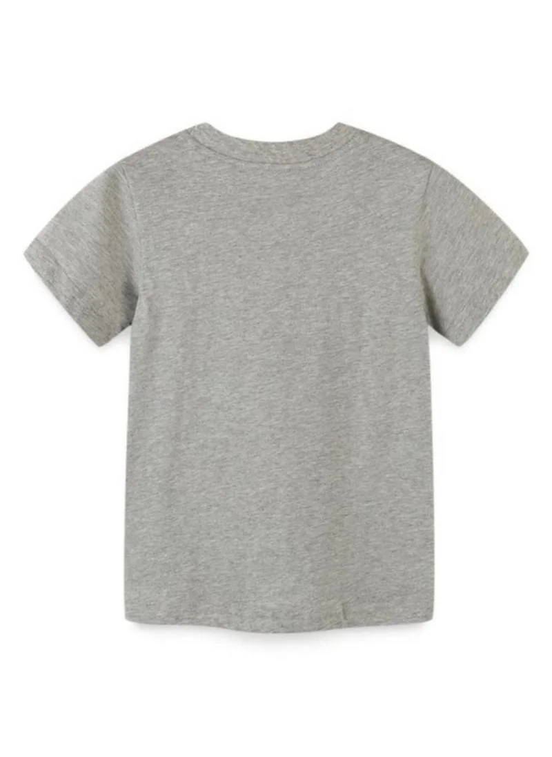 YUNIQEE Grey Printed Round Neck Cotton T-shirt