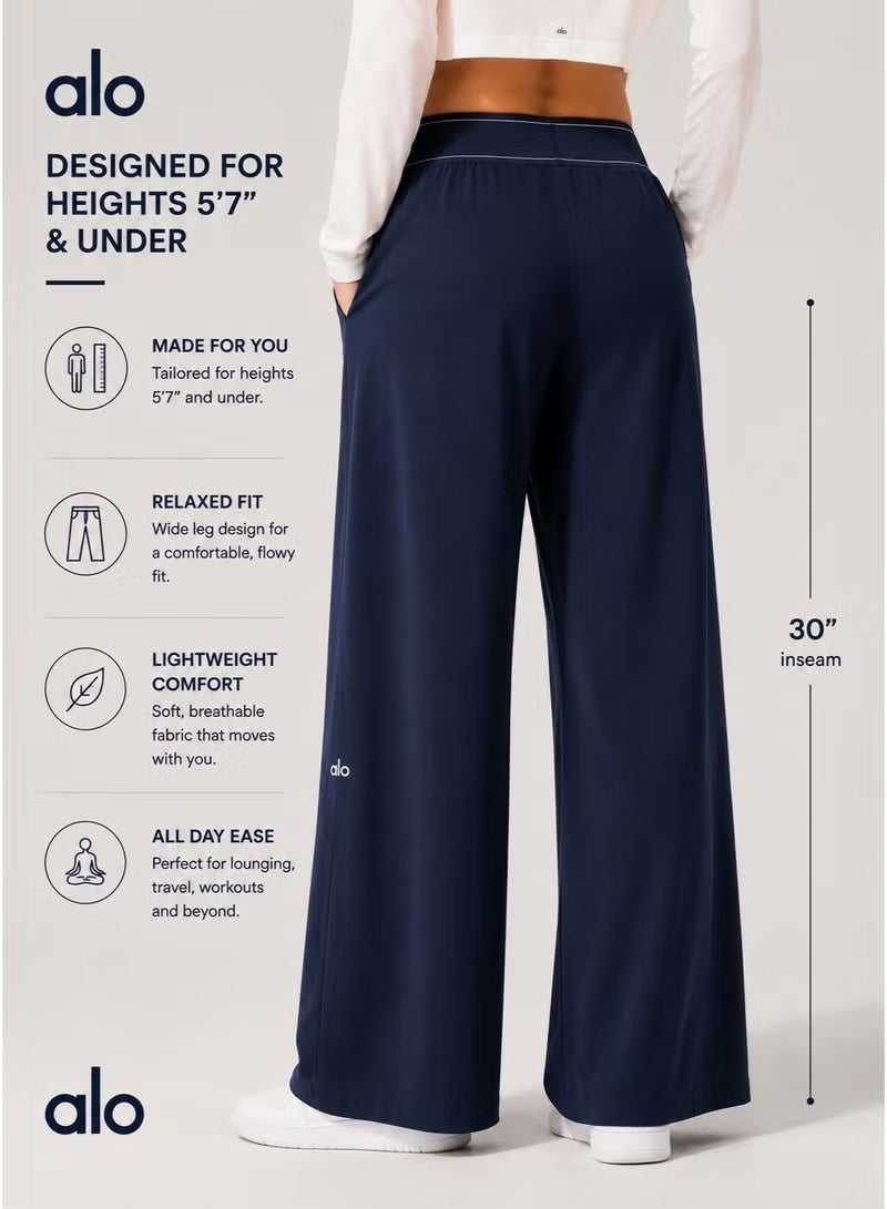 ALO Yoga 30 Inseam Suit Up Trouser, Regular Fit Wide Leg Pants for Women (Designed for Heights 5'7 Under) - Navy - Image 5