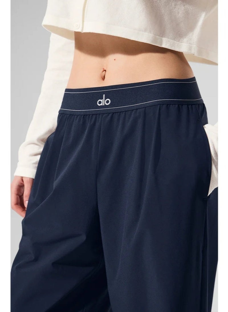 ALO Yoga 30 Inseam Suit Up Trouser, Regular Fit Wide Leg Pants for Women (Designed for Heights 5'7 Under) - Navy - Image 1