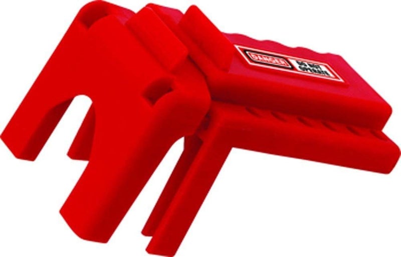 NMC BS01R Ball Valve Lockout – 0.375 in. x 1.25 in. Polypropylene Handle-On Lockout in Red - Image 1