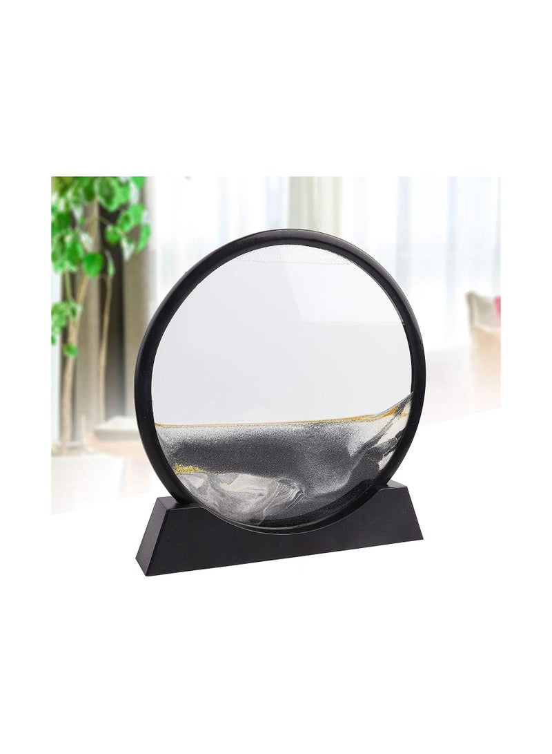 Landscape Painting Quicksand Decor, Deep Sea Moving Sand Art Picture Flowing Sand Painting for Office - Image 2