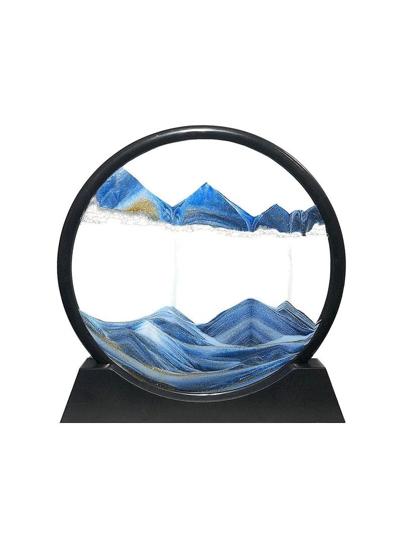 Landscape Painting Quicksand Decor, Deep Sea Moving Sand Art Picture Flowing Sand Painting for Office - Image 1