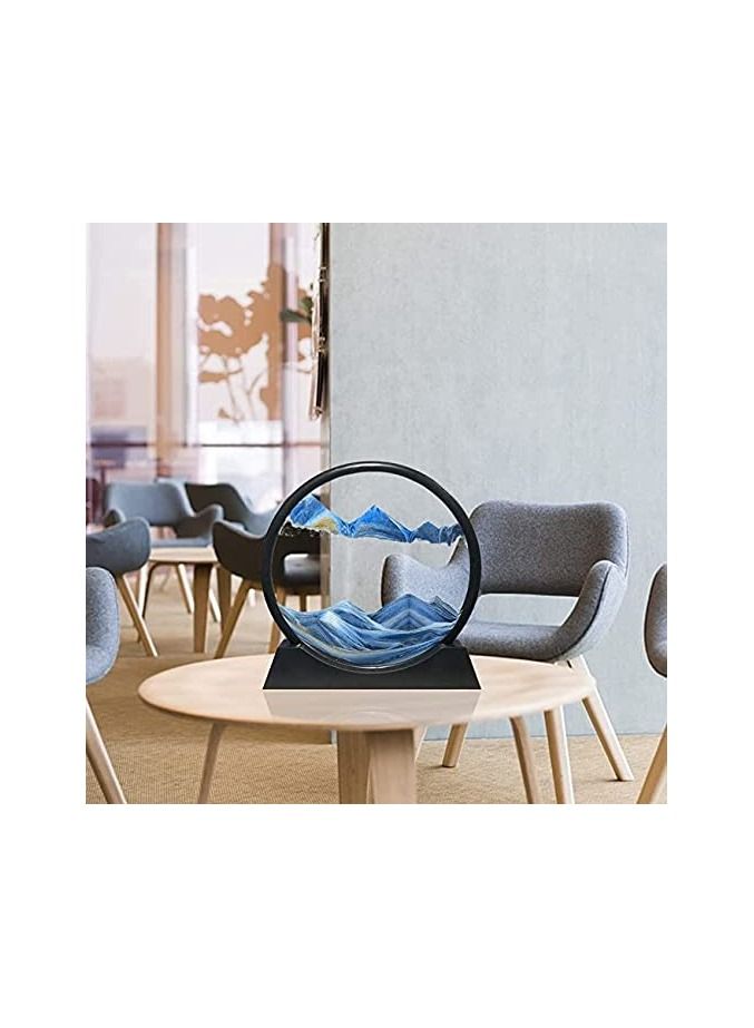 Landscape Painting Quicksand Decor, Deep Sea Moving Sand Art Picture Flowing Sand Painting for Office - Image 3