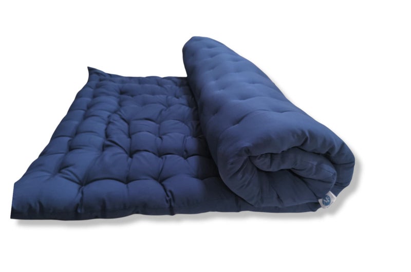 ATOOTFUSION Soft Cotton Quilt Mattress. Foldable, Lightweight, Single Firm Mattress in Navy Blue (3 x 6 ft or 72 x 36 Inches). Elevate Your Sleep - Image 4